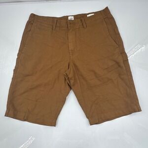 GAP Mens Brown Chino Shorts Size 31 Linen Flat Front Casual Outdoors